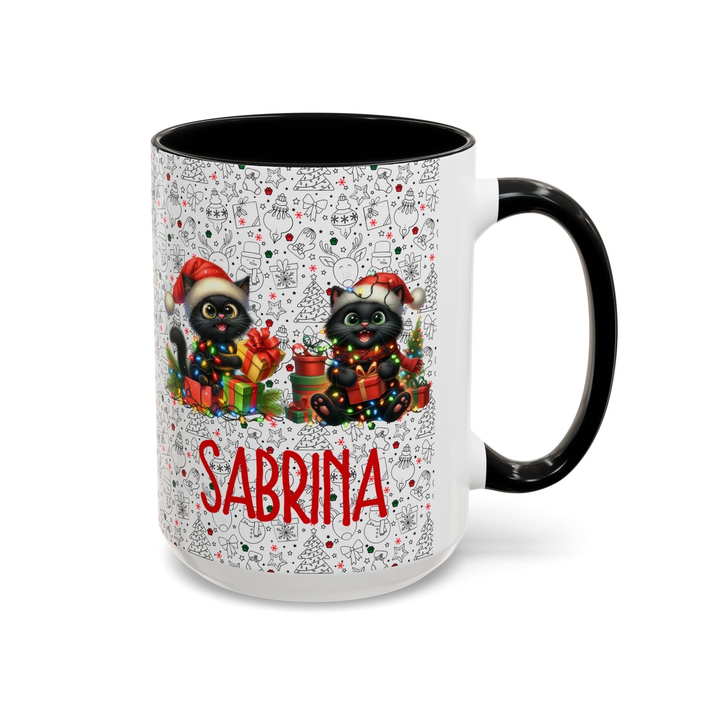 Black Cat Christmas Mug