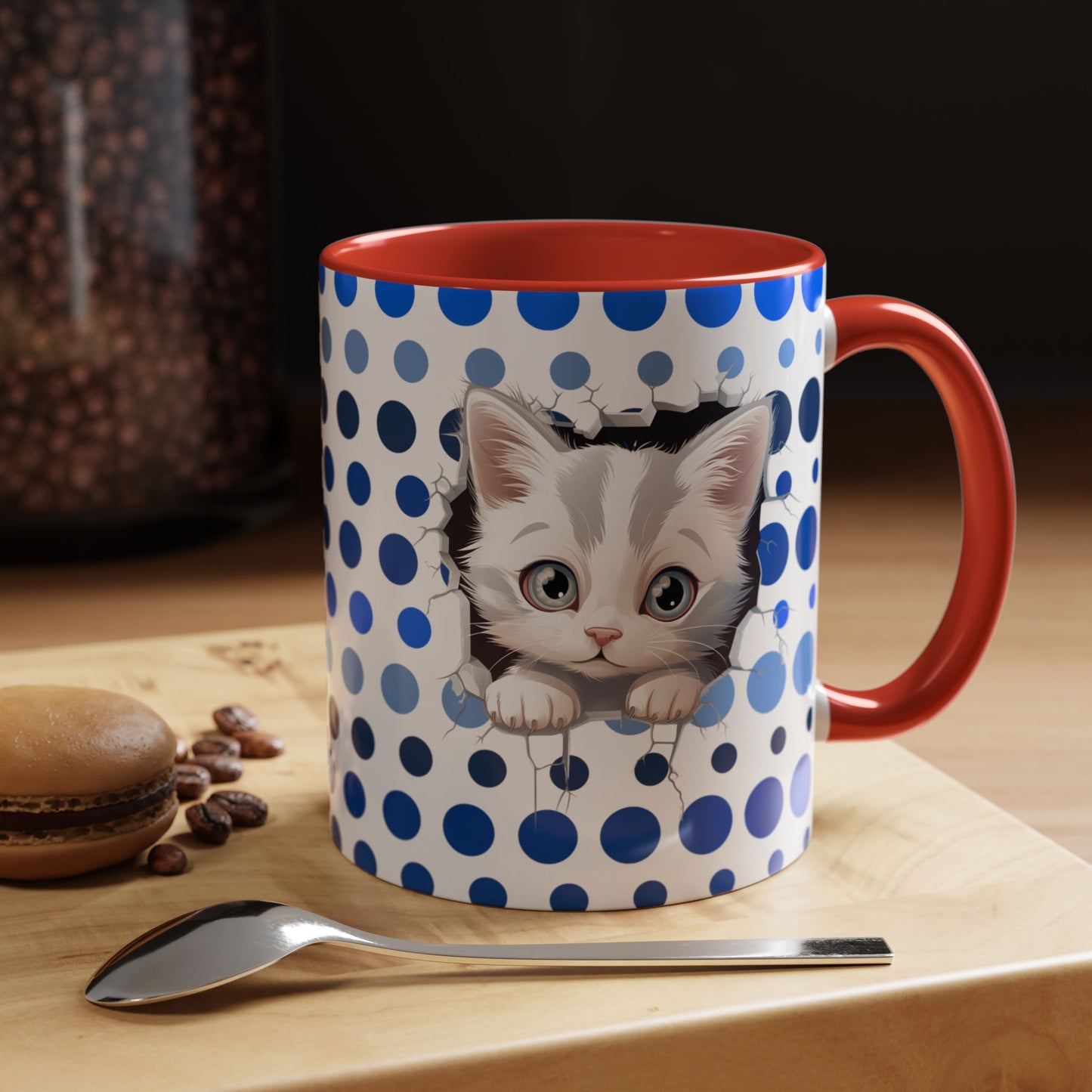 Purrrty in Blue Dots Mug