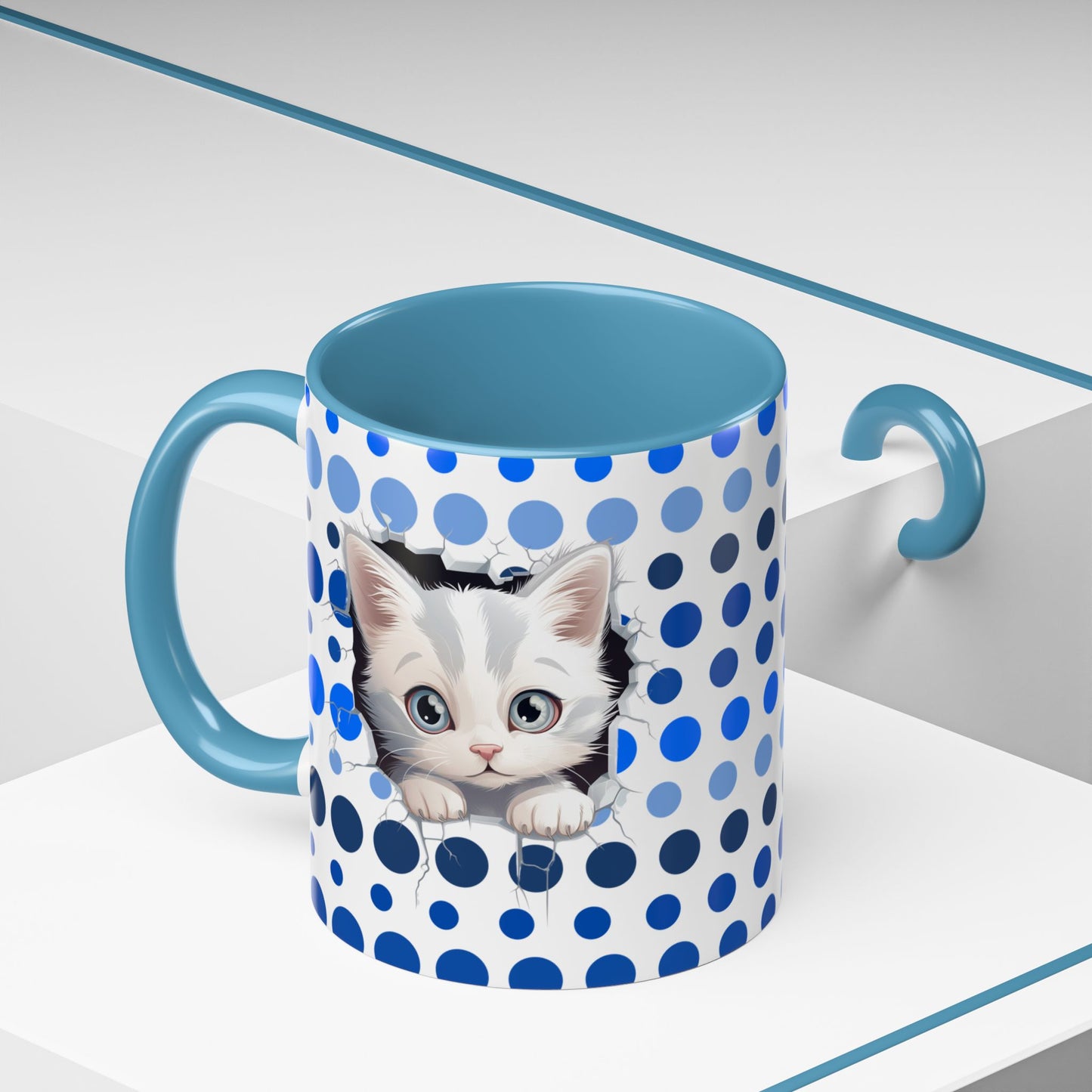 Purrrty in Blue Dots Mug