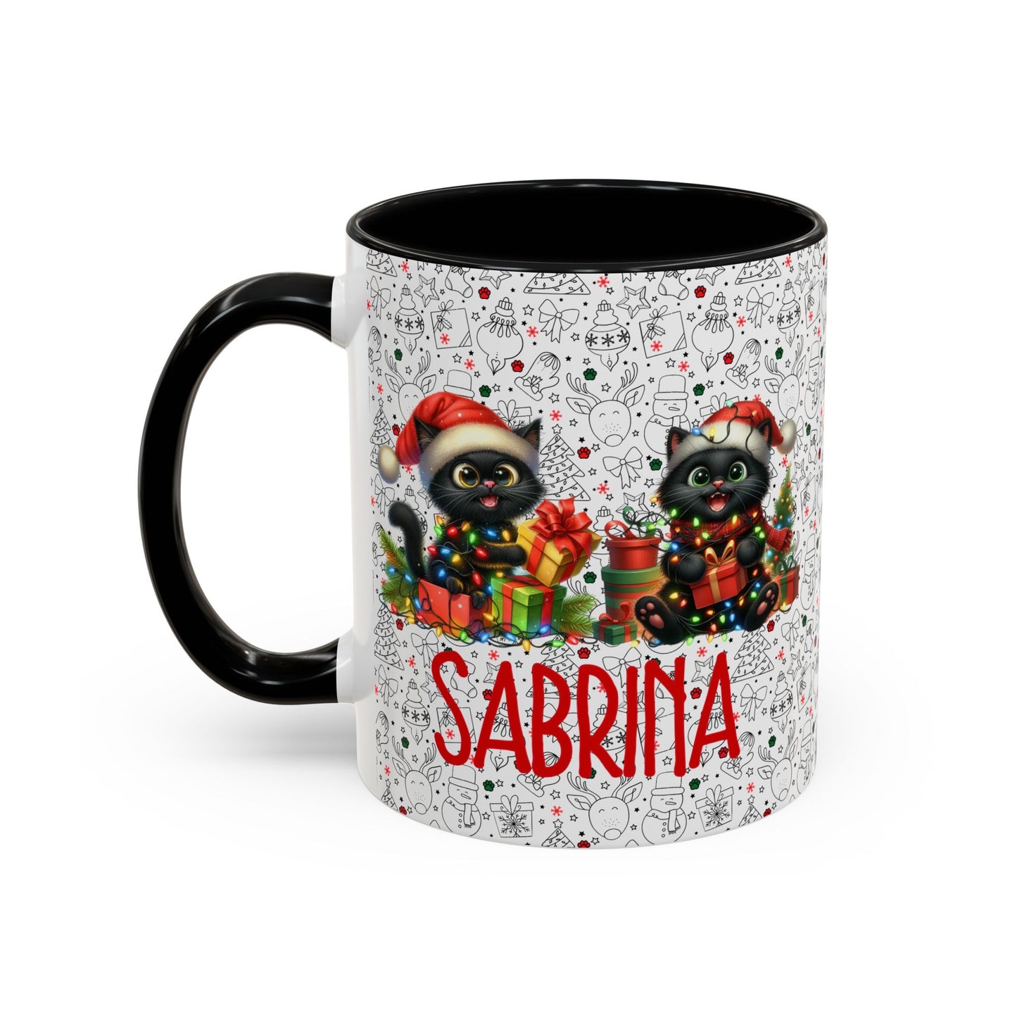 Black Cat Christmas Mug