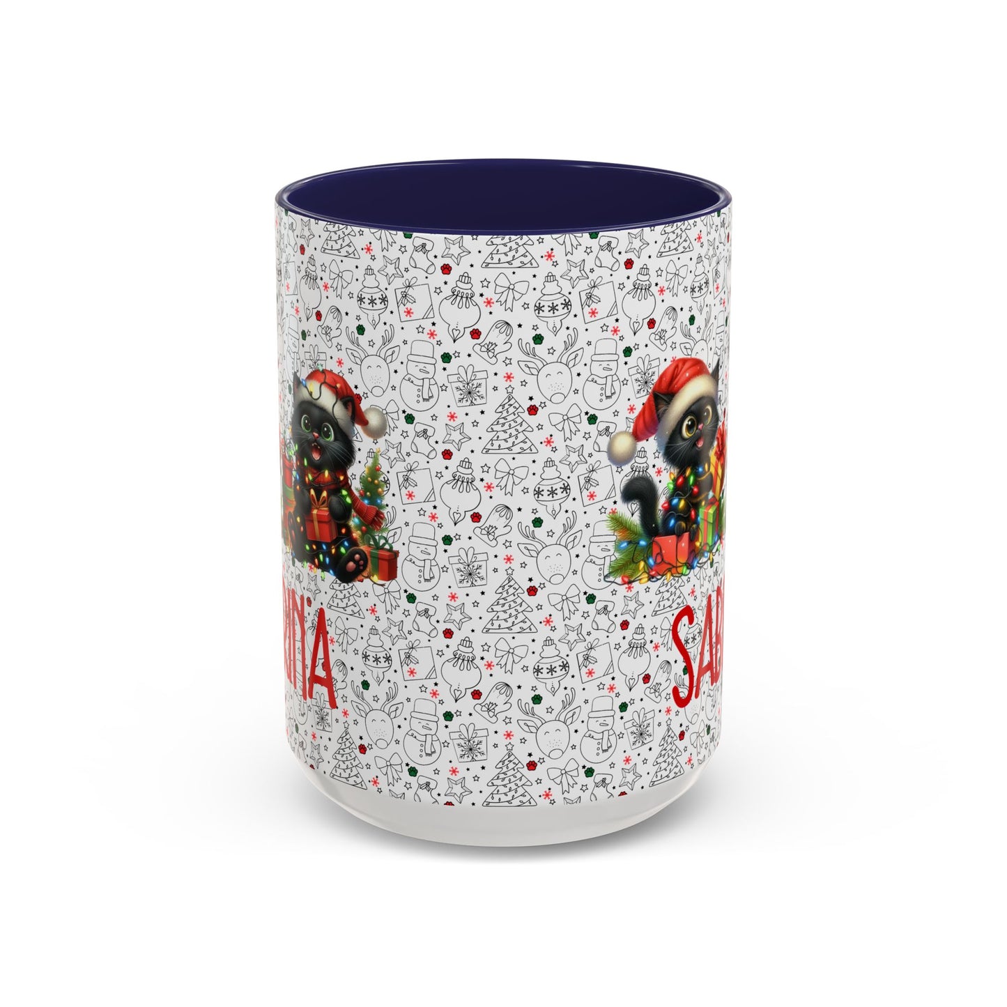 Black Cat Christmas Mug