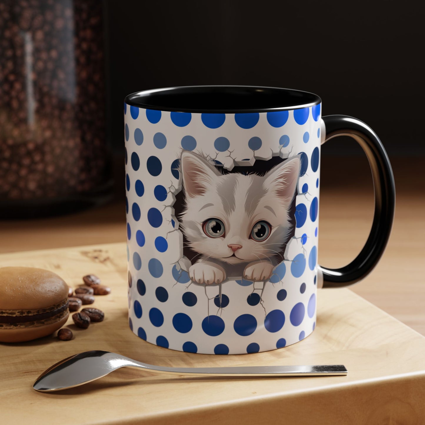 Purrrty in Blue Dots Mug