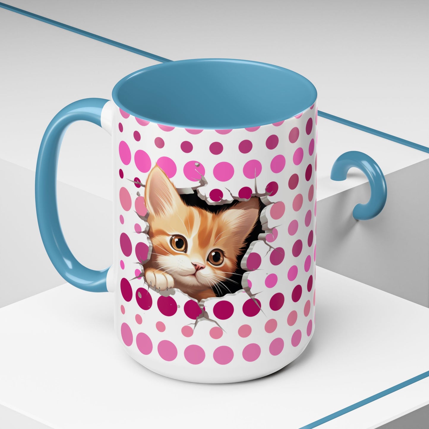 Purrrty in Pink Dots Mug (11oz, 15oz)