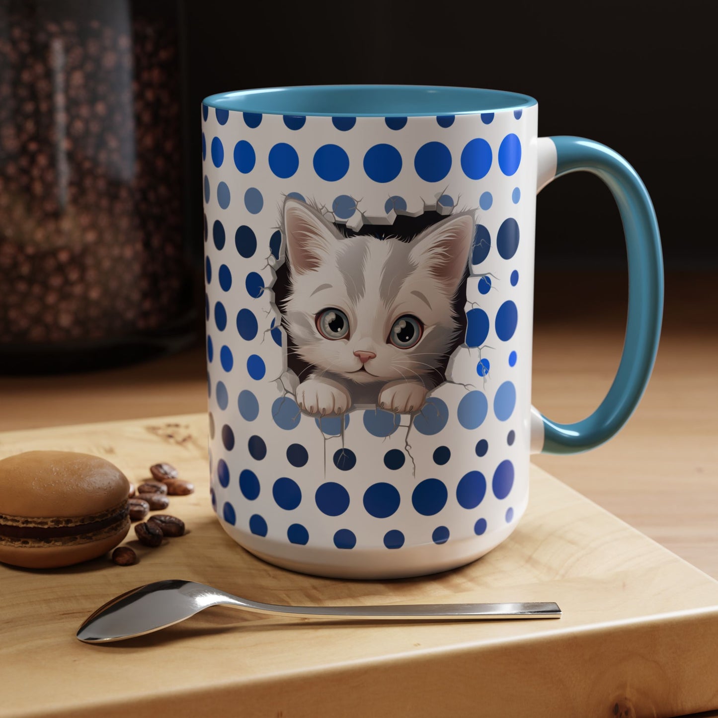 Purrrty in Blue Dots Mug