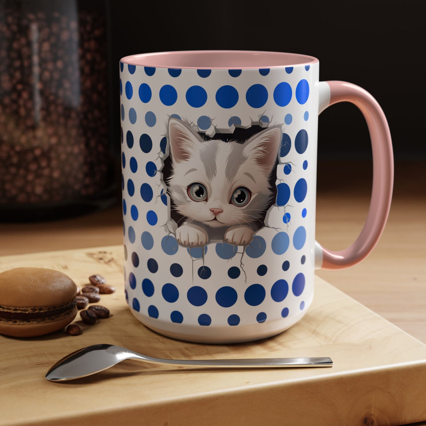 Purrrty in Blue Dots Mug