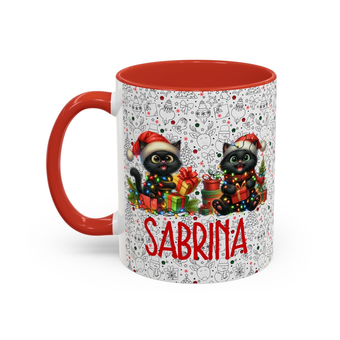 Black Cat Christmas Mug