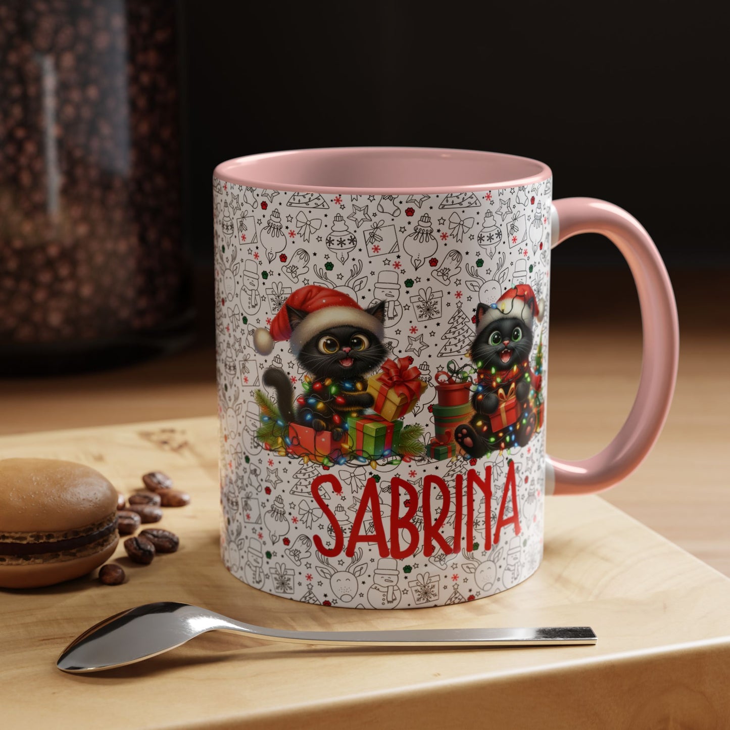 Black Cat Christmas Mug