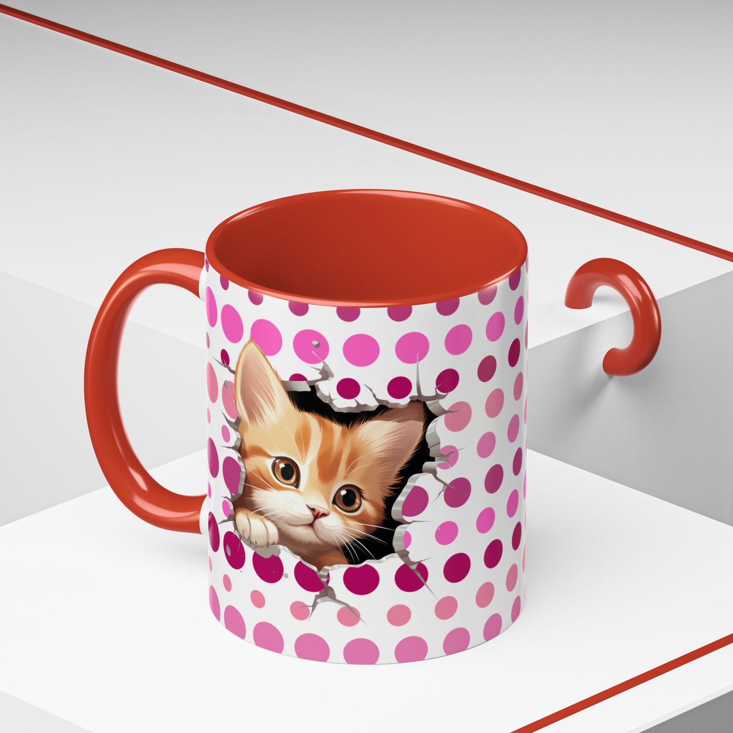 Purrrty in Pink Dots Mug (11oz, 15oz)