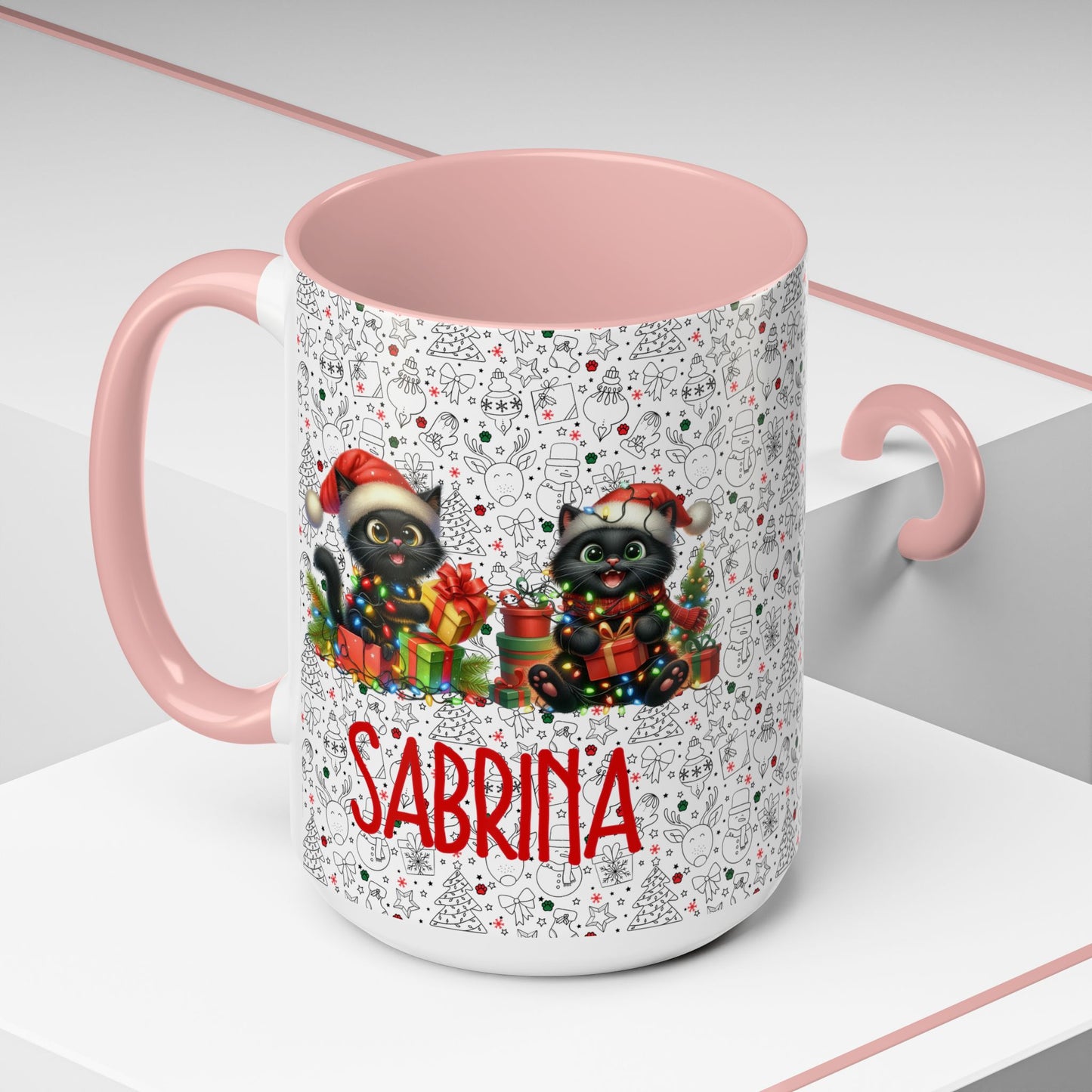 Black Cat Christmas Mug