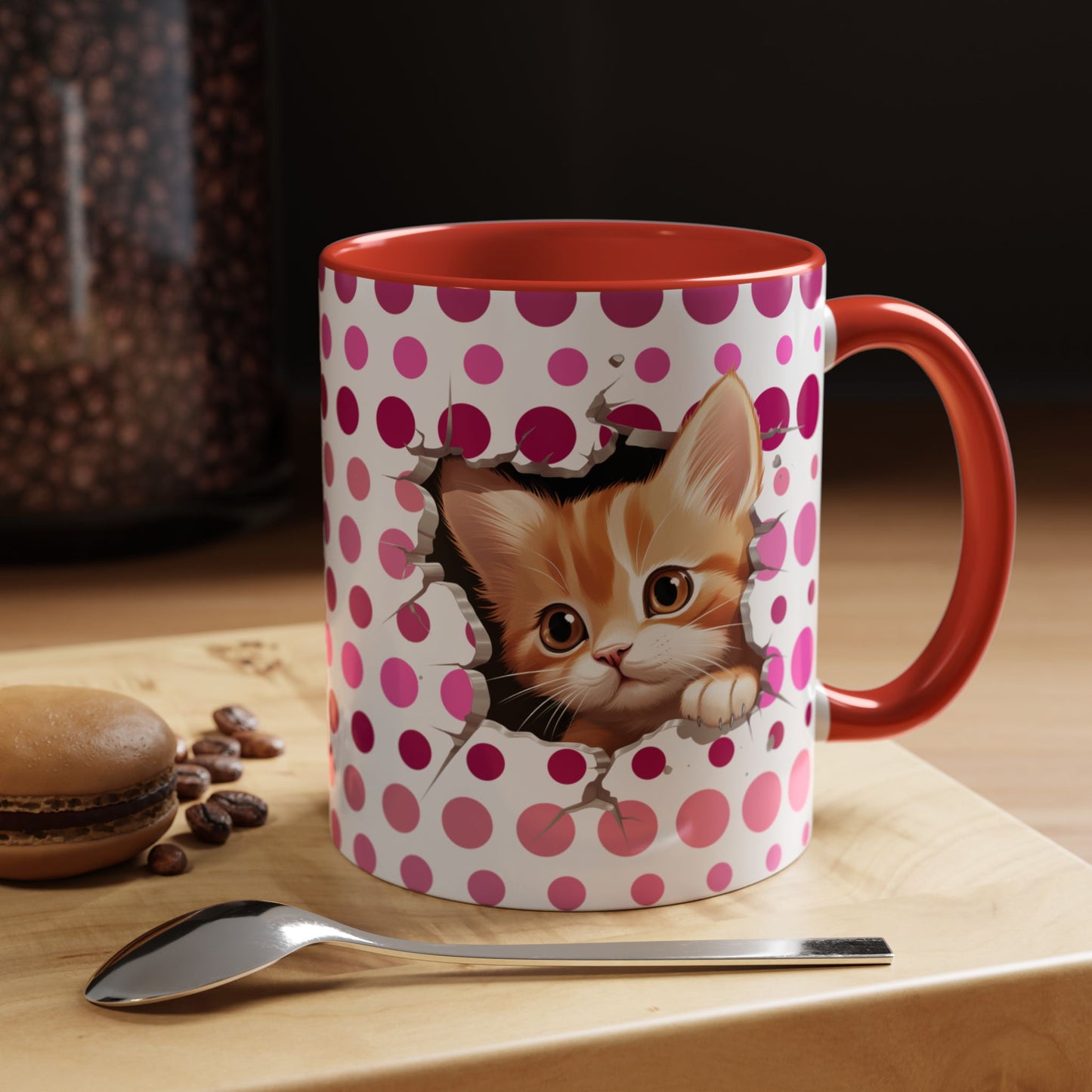 Purrrty in Pink Dots Mug (11oz, 15oz)