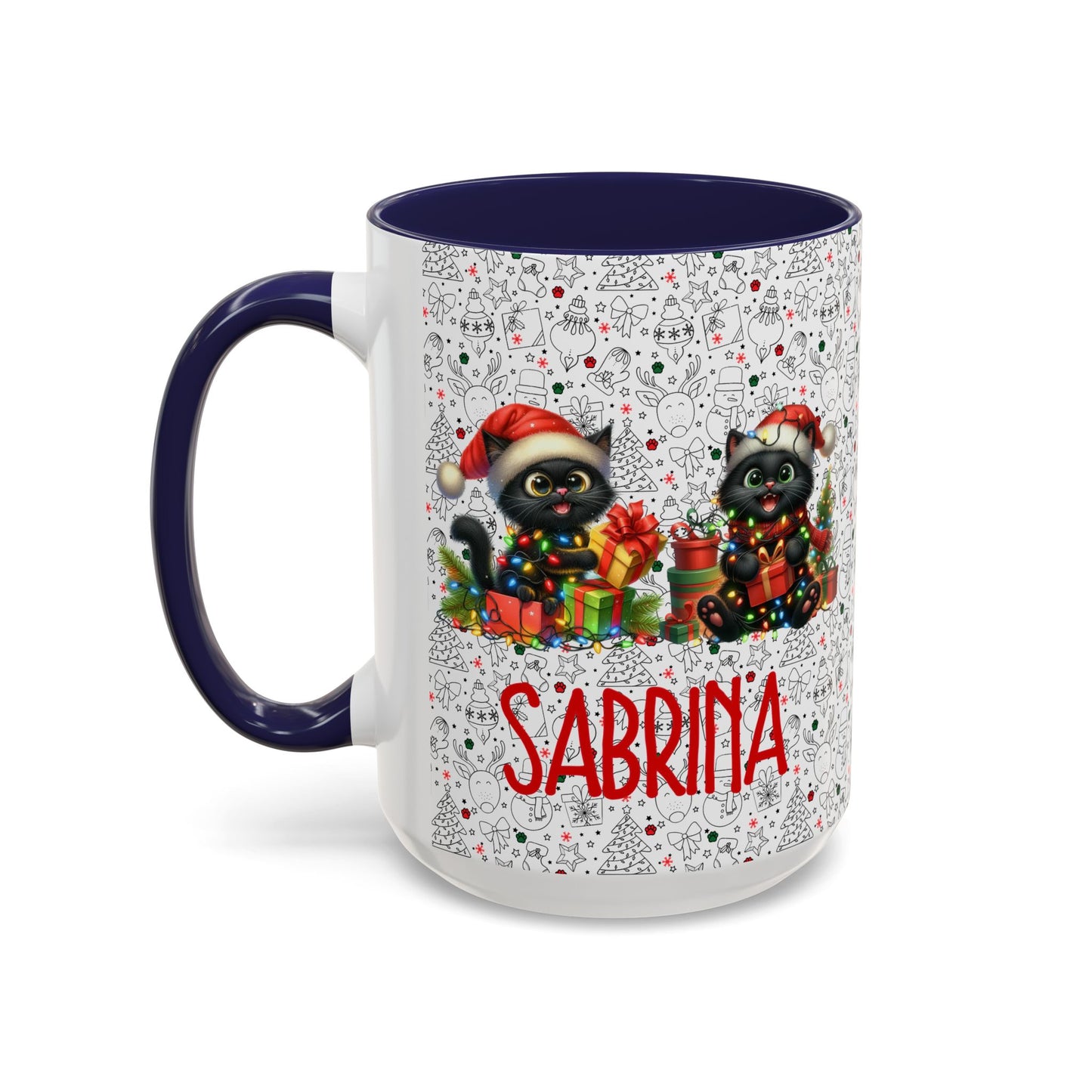 Black Cat Christmas Mug