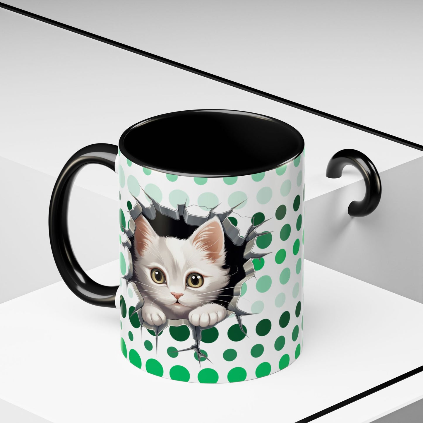 Purrrty in Green Mug