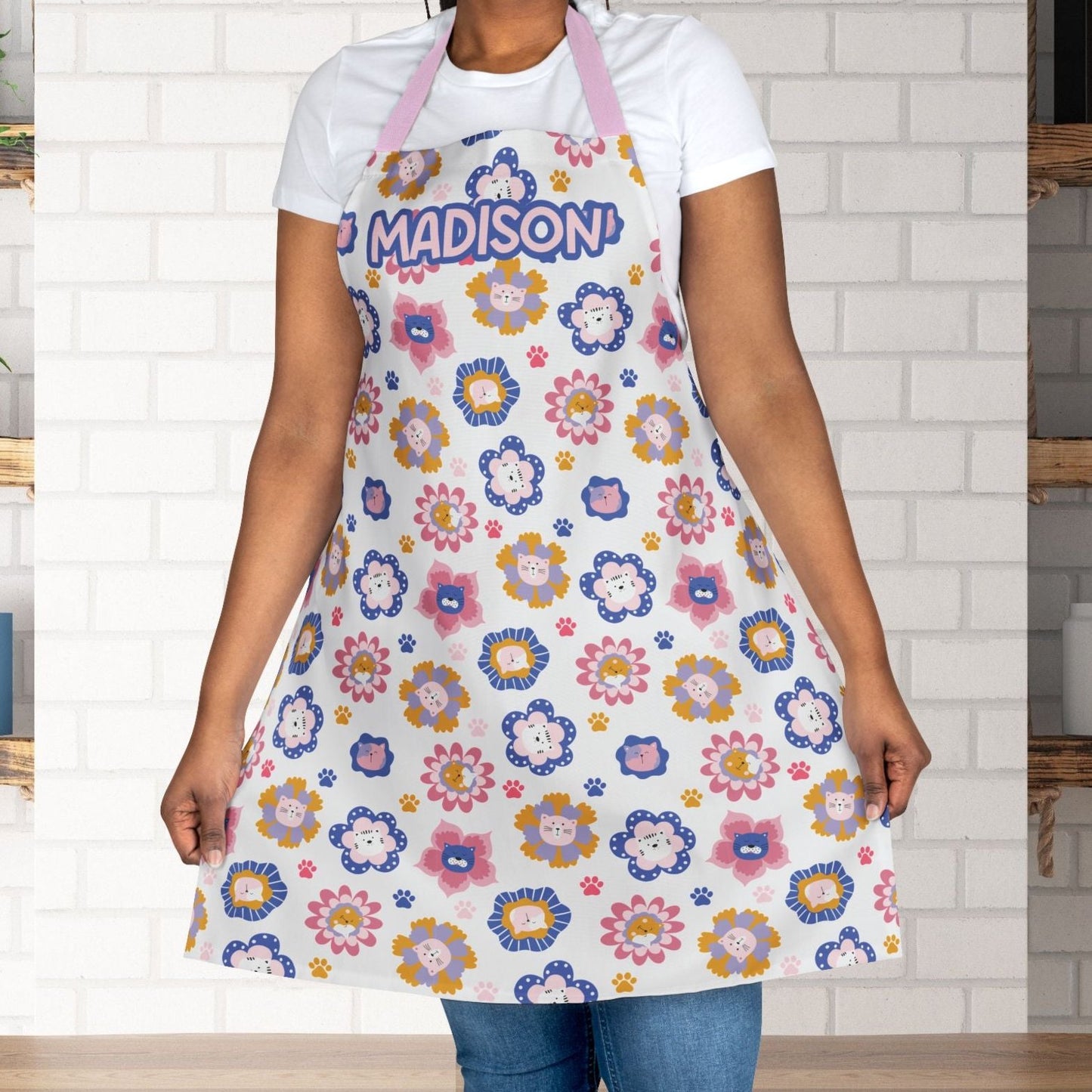 Cat Flowers Apron