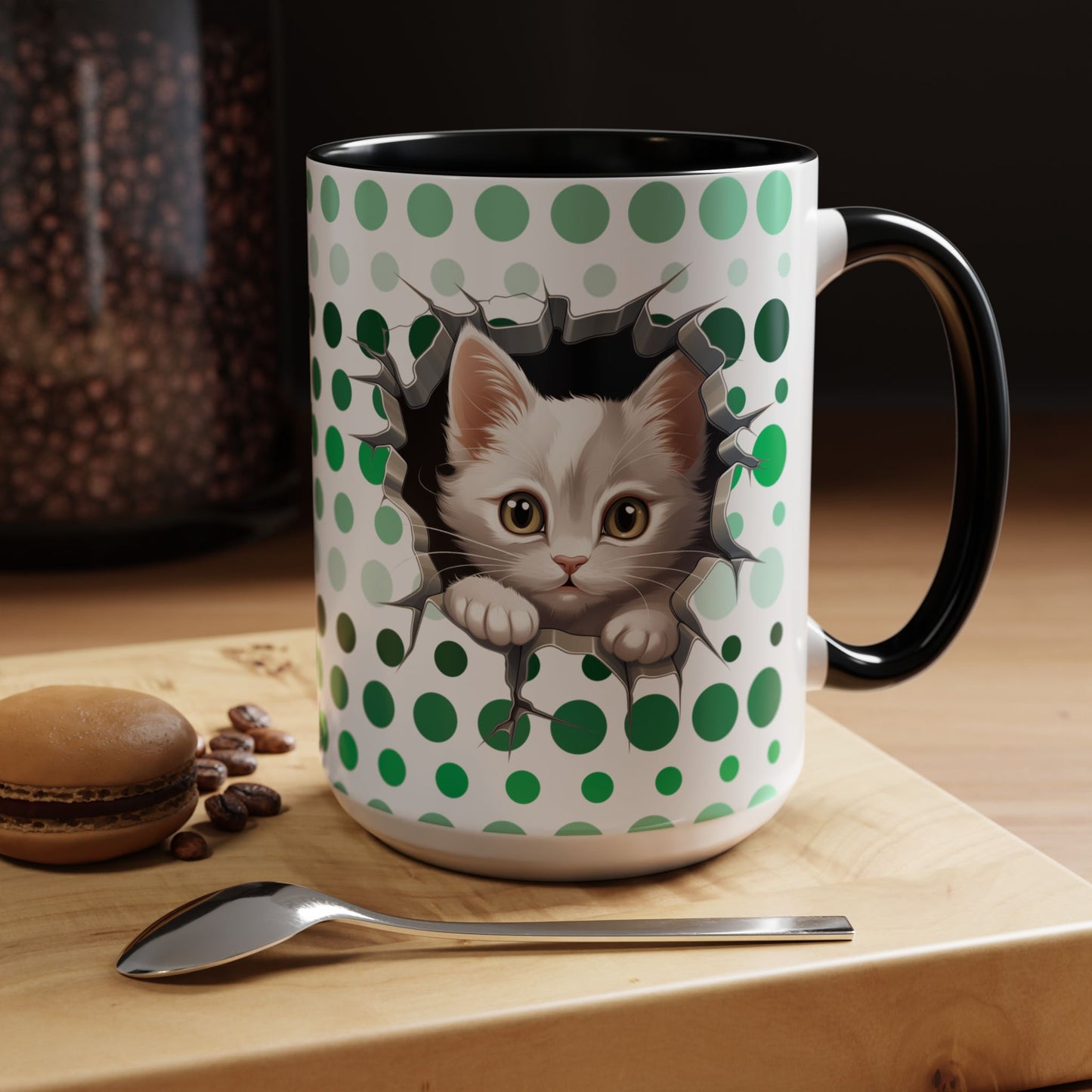 Purrrty in Green Mug