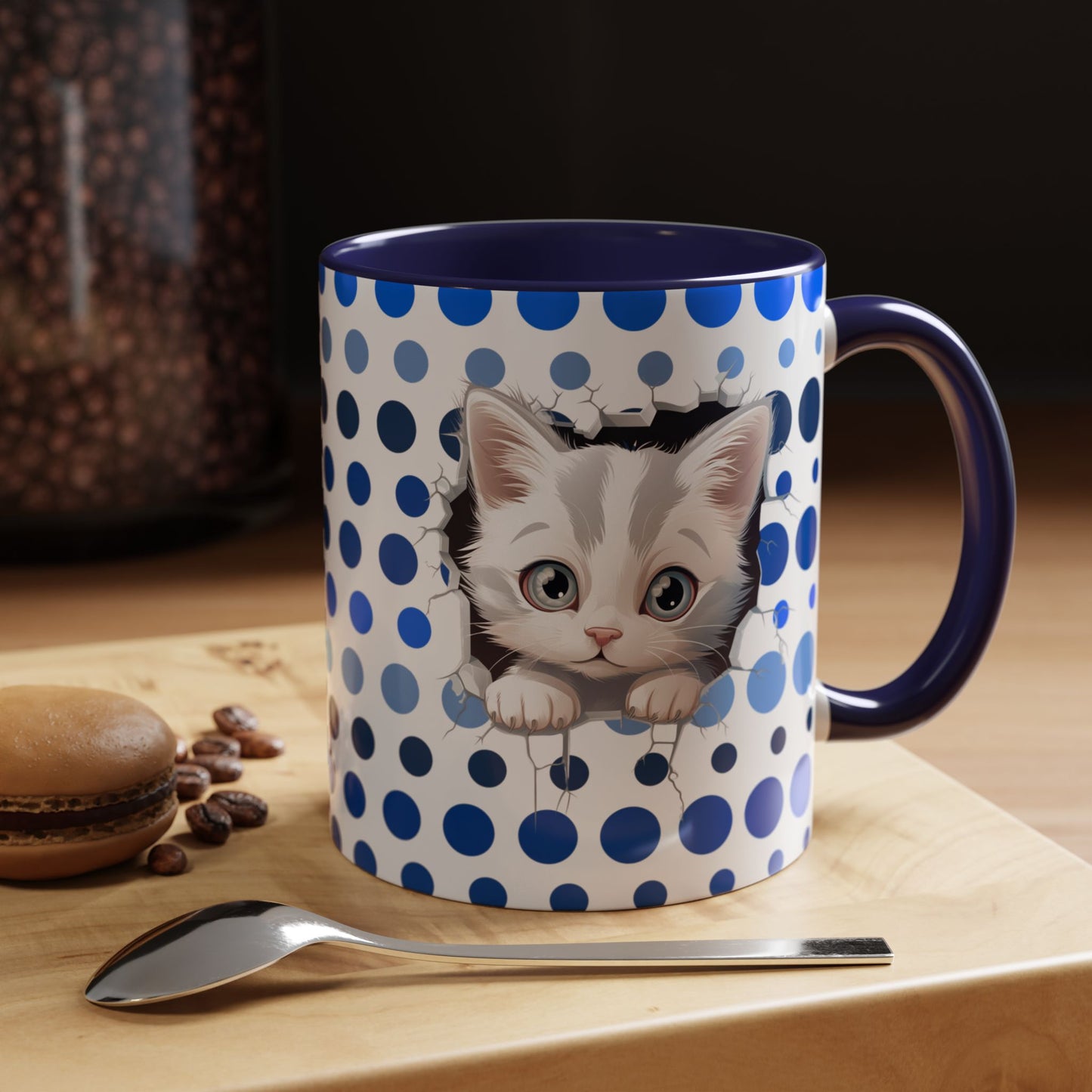 Purrrty in Blue Dots Mug