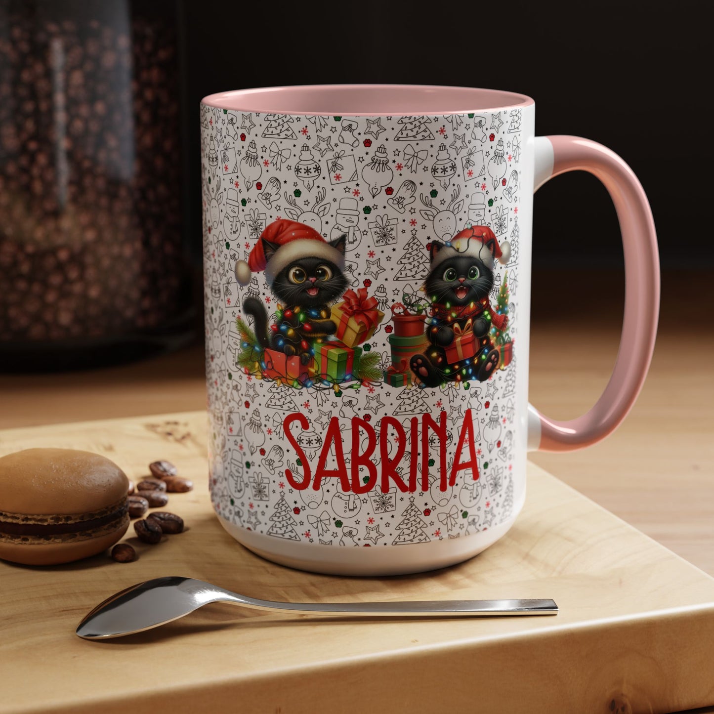 Black Cat Christmas Mug