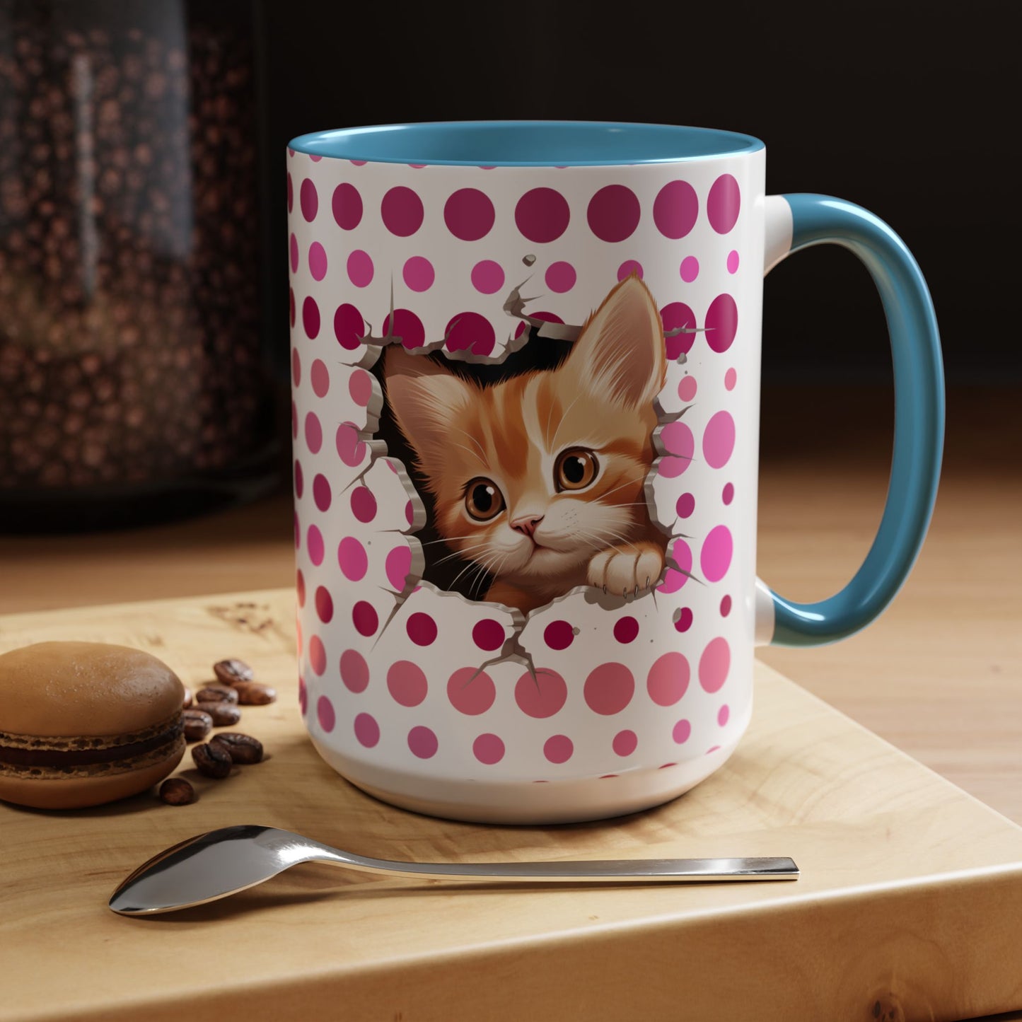 Purrrty in Pink Dots Mug (11oz, 15oz)