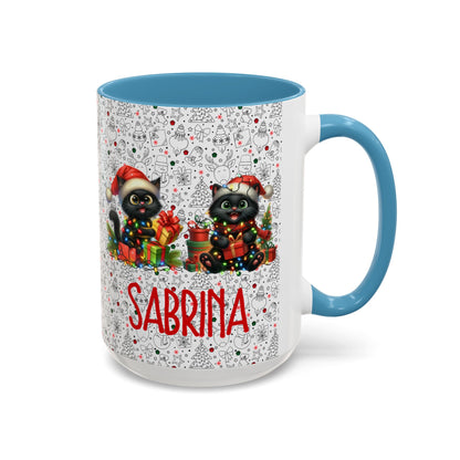 Black Cat Christmas Mug