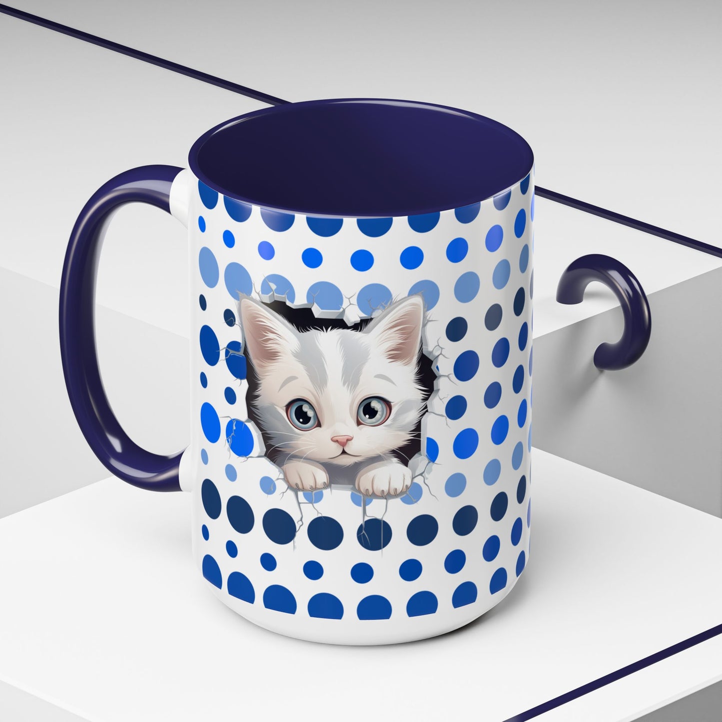 Purrrty in Blue Dots Mug