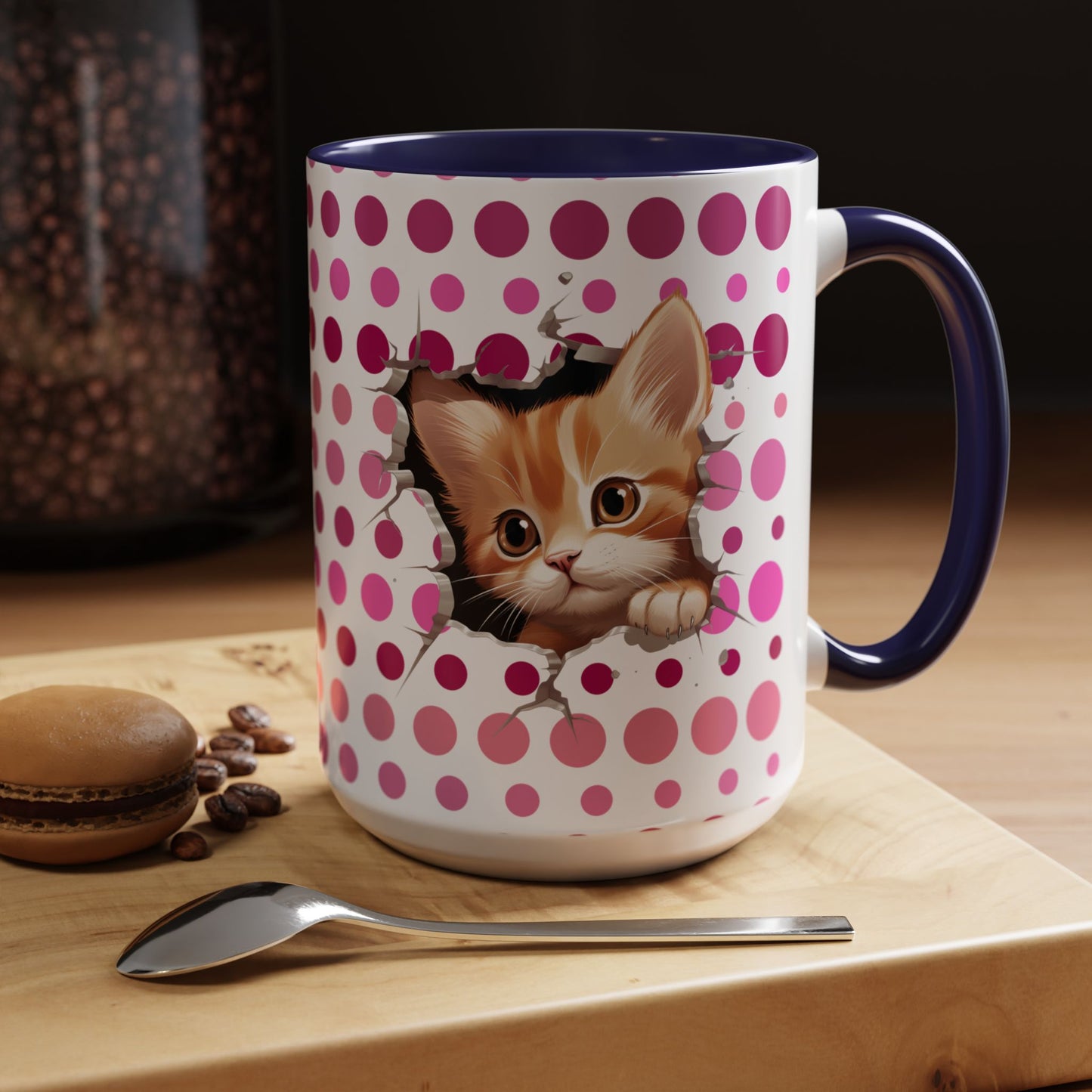 Purrrty in Pink Dots Mug (11oz, 15oz)