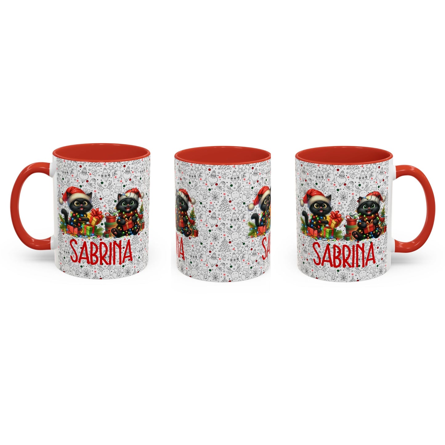 Black Cat Christmas Mug